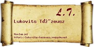 Lukovits Tézeusz névjegykártya